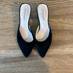 Size 7.5 black suede Jeffrey Campbell heels
